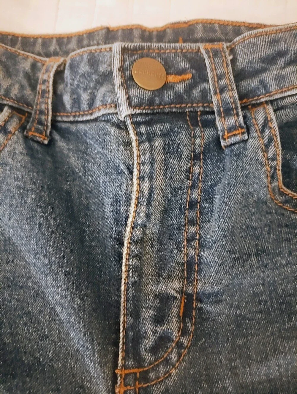 Carhartt Girls Size 12 Bootcut Jeans Blue Denim Adjustable Waist Western